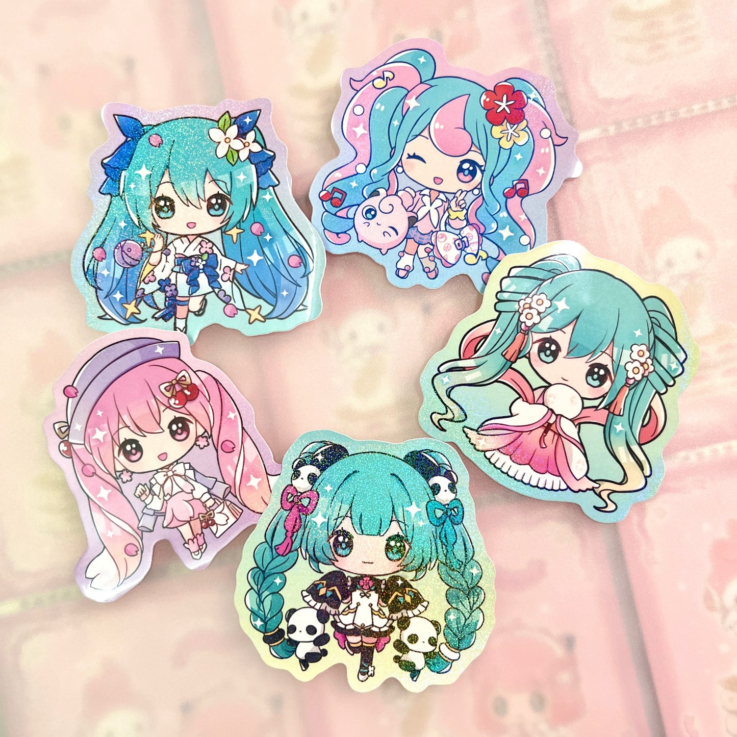 Panda Miku Vocaloid sticker, vinyl finish