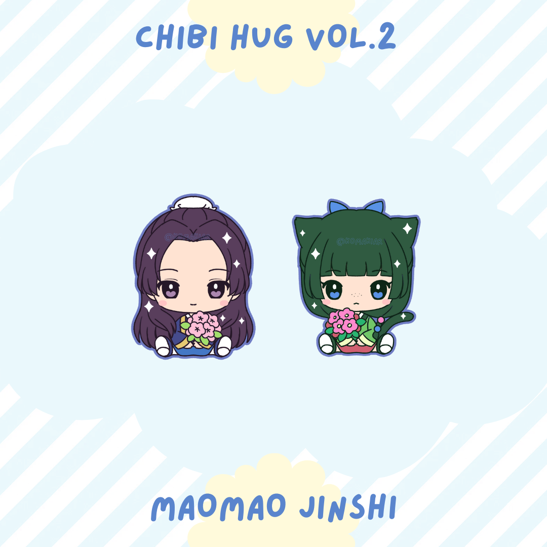 The Apothecary Diaries Chibi Hug Enamel Pins – Maomao & Jinshi