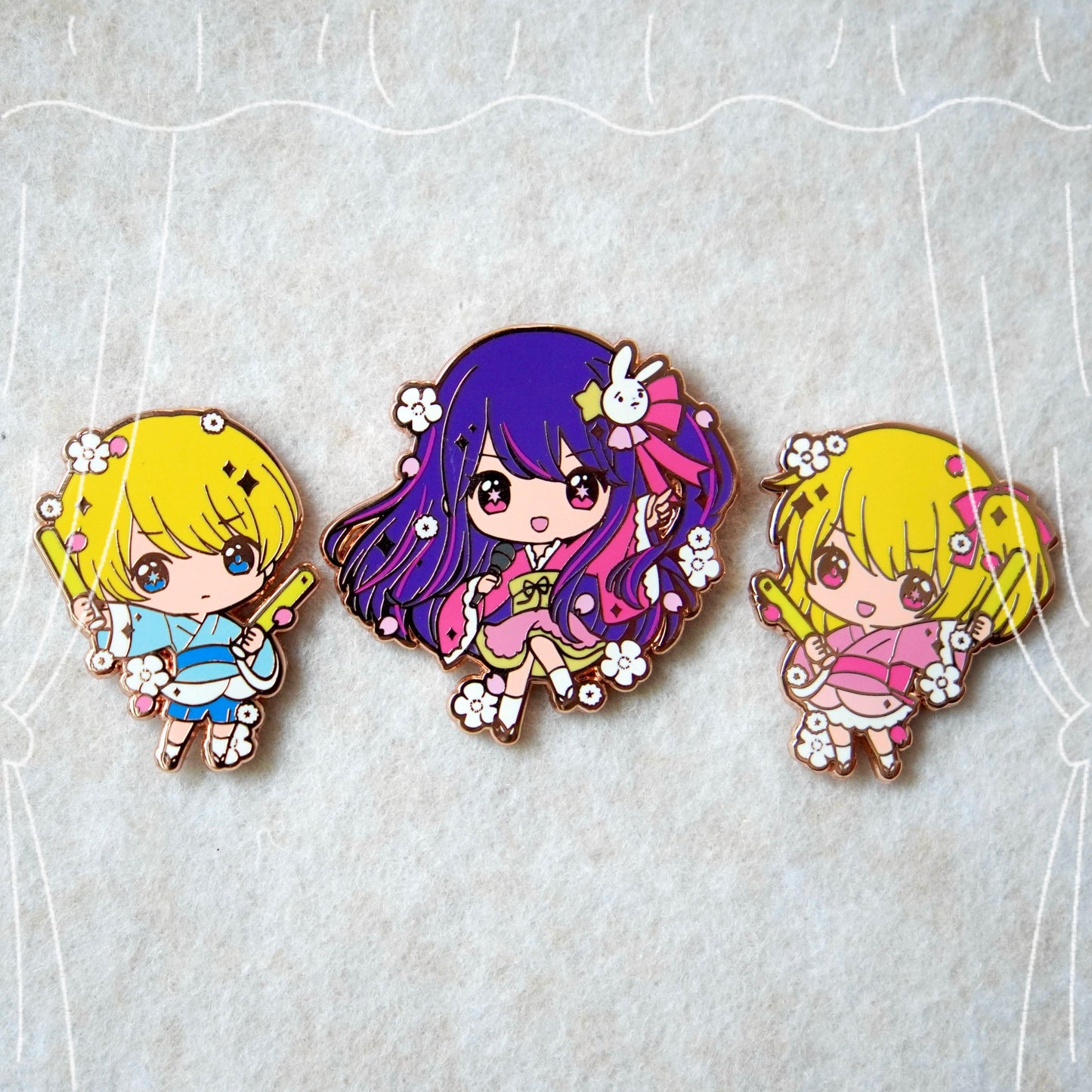 LAST CHANCE: Oshi no Ko - Kimono / Yukata Enamel Pin Series