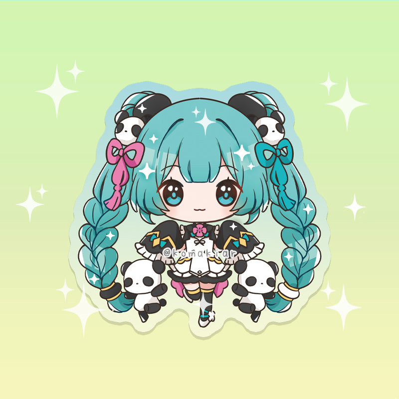 Panda Miku Vocaloid sticker, vinyl finish