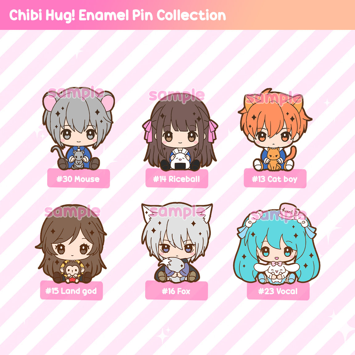 Fruits Basket Chibi Hug Enamel Pins – Kyo, Tohru & Yuki
