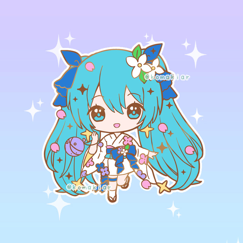 Yukata Summer Festival Miku Virtual Vocalist Enamel Pin