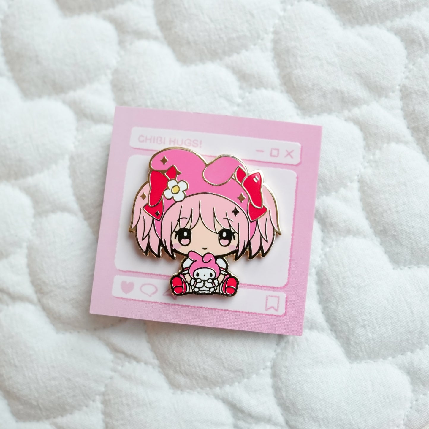 Magical Madoka / Homura - Chibi Hug! Enamel Pin Series