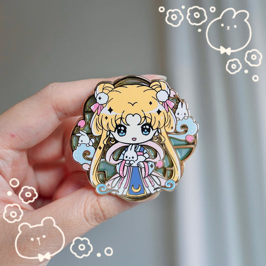 Moonie Series Enamel Pin – Hanfu Usagi & Rabbits
