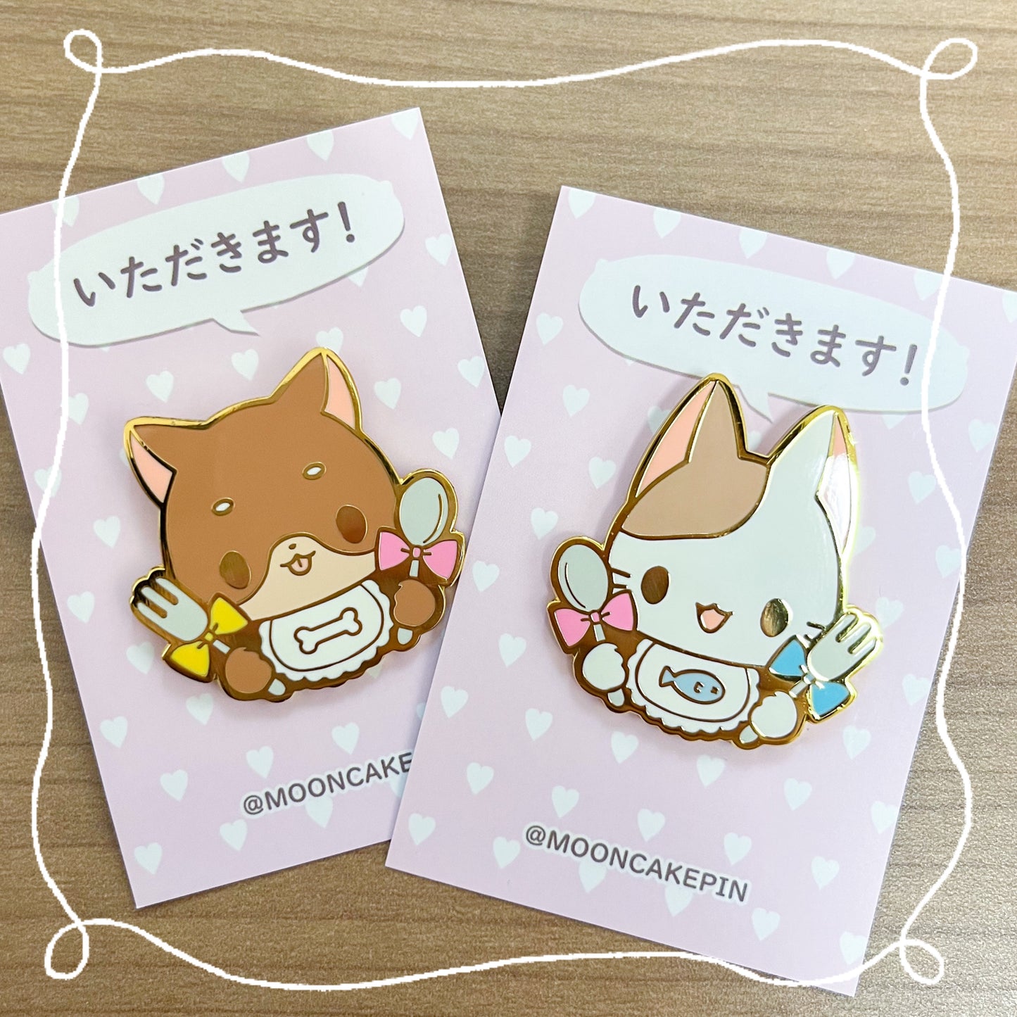 Shiba / Neko - Itadakimasu! by Mooncake Pin